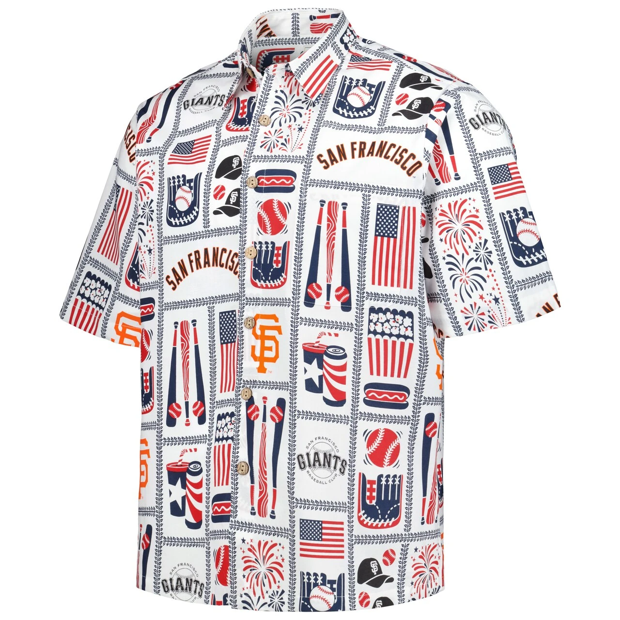 Men's San Francisco Giants Reyn Spooner White Americana Button-Up Shirt 4 Men's San Francisco Giants Reyn Spooner White Americana Button-Up Shirt - Image 2