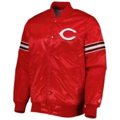 Men's Cincinnati Reds Starter Red Pick & Roll Satin Varsity Full-Snap Jacket -Baseball Peripherals Store mens starter red cincinnati reds pick and roll satin varsity full snap jacket pi4791000 altimages ff 4791146 2825df87fc6209ccb5ffalt2 full