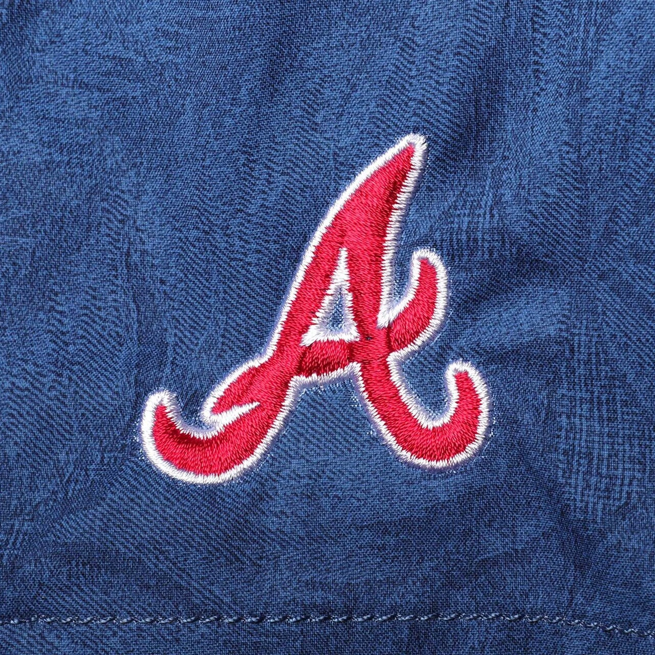Men's Atlanta Braves Tommy Bahama Navy Naples Layered Leaves Swim Trunks 6 Men's Atlanta Braves Tommy Bahama Navy Naples Layered Leaves Swim Trunks - Image 4