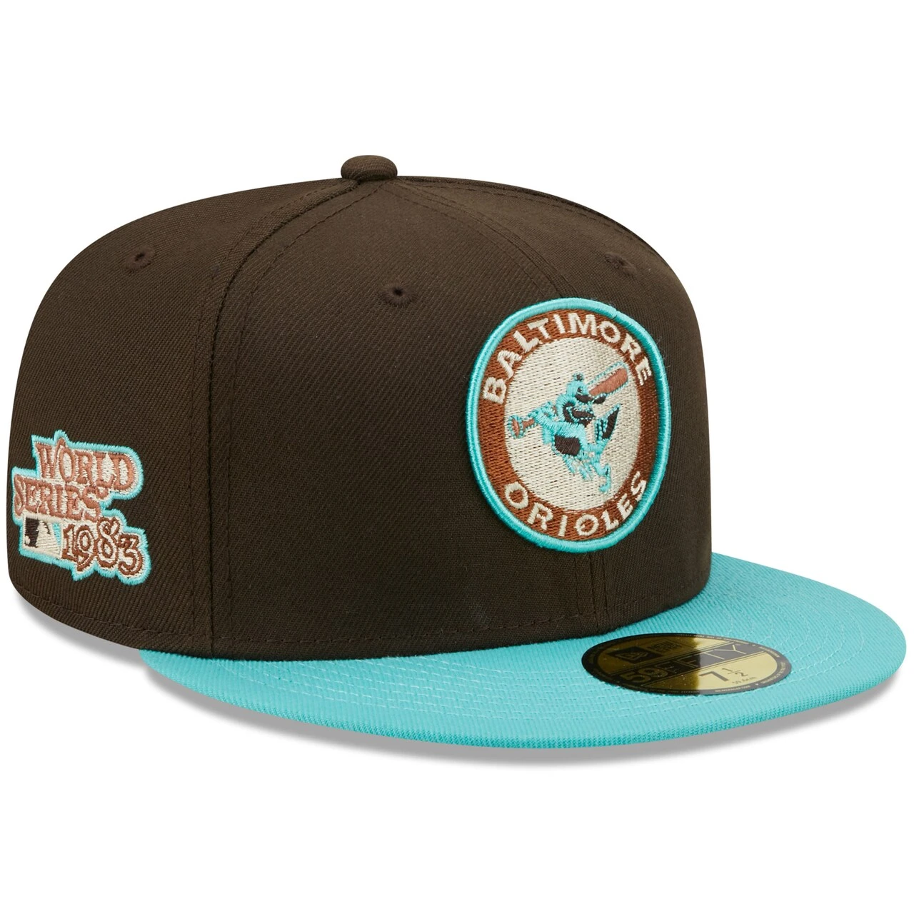 Men's Baltimore Orioles New Era Brown/Mint 1983 World Series Walnut Mint 59FIFTY Fitted Hat 3 Men's Baltimore Orioles New Era Brown/Mint 1983 World Series Walnut Mint 59FIFTY Fitted Hat