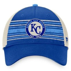 Men's Kansas City Royals Fanatics Branded Royal/Natural True Classic Retro Striped Trucker Snapback Hat -Baseball Peripherals Store natural kansas city royals true classic retro striped trucker snapback hat pi4499000 altimages ff 4499059 51bae1c11b603f309bd1alt2 full