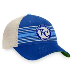 Men's Kansas City Royals Fanatics Branded Royal/Natural True Classic Retro Striped Trucker Snapback Hat -Baseball Peripherals Store natural kansas city royals true classic retro striped trucker snapback hat pi4499000 altimages ff 4499059 51bae1c11b603f309bd1alt3 full
