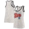 Women's Detroit Tigers New Era White/Navy Pinstripe Scoop Neck Tank Top