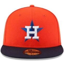 Men's Houston Astros New Era Orange/Navy Alternate Authentic Collection On-Field 59FIFTY Fitted Hat -Baseball Peripherals Store navy houston astros alternate authentic collection on field 59fifty fitted hat pi2659000 altimages ff 2659182alt2 full