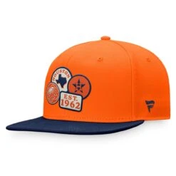 Men's Houston Astros Fanatics Branded Orange/Navy Heritage Patch Fitted Hat