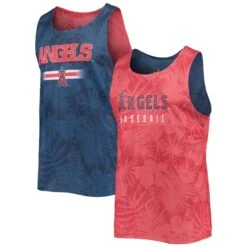 Men's Los Angeles Angels FOCO Red/Navy Floral Reversible Mesh Tank Top