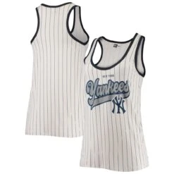 Women's New York Yankees New Era White/Navy Pinstripe Scoop Neck Tank Top