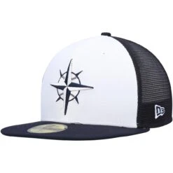Men's Seattle Mariners New Era White/Navy 2023 On-Field Batting Practice 59FIFTY Fitted Hat