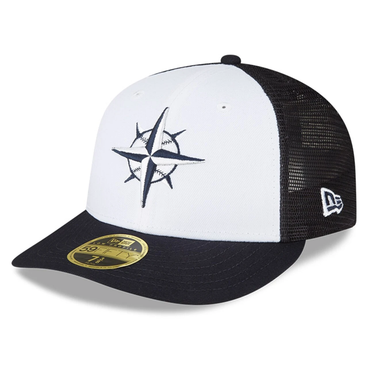 Men's Seattle Mariners New Era White/Navy 2023 On-Field Batting Practice Low Profile 59FIFTY Fitted Hat 3 Men's Seattle Mariners New Era White/Navy 2023 On-Field Batting Practice Low Profile 59FIFTY Fitted Hat