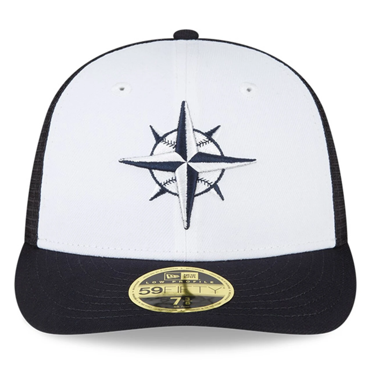 Men's Seattle Mariners New Era White/Navy 2023 On-Field Batting Practice Low Profile 59FIFTY Fitted Hat 4 Men's Seattle Mariners New Era White/Navy 2023 On-Field Batting Practice Low Profile 59FIFTY Fitted Hat - Image 2