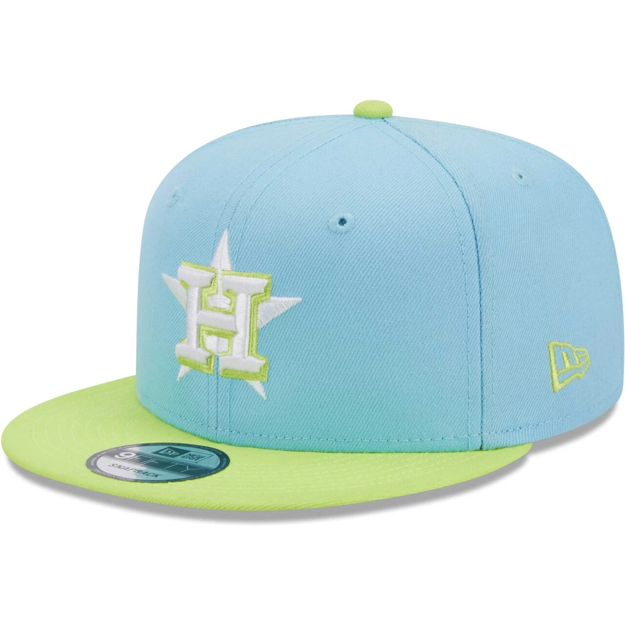 Men's Houston Astros New Era Light Blue/Neon Green Spring Basic Two-Tone 9FIFTY Snapback Hat 3 Men's Houston Astros New Era Light Blue/Neon Green Spring Basic Two-Tone 9FIFTY Snapback Hat