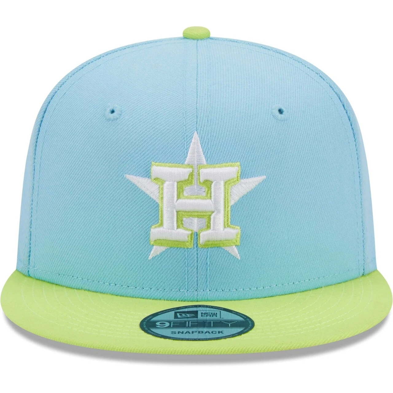 Men's Houston Astros New Era Light Blue/Neon Green Spring Basic Two-Tone 9FIFTY Snapback Hat 4 Men's Houston Astros New Era Light Blue/Neon Green Spring Basic Two-Tone 9FIFTY Snapback Hat - Image 2