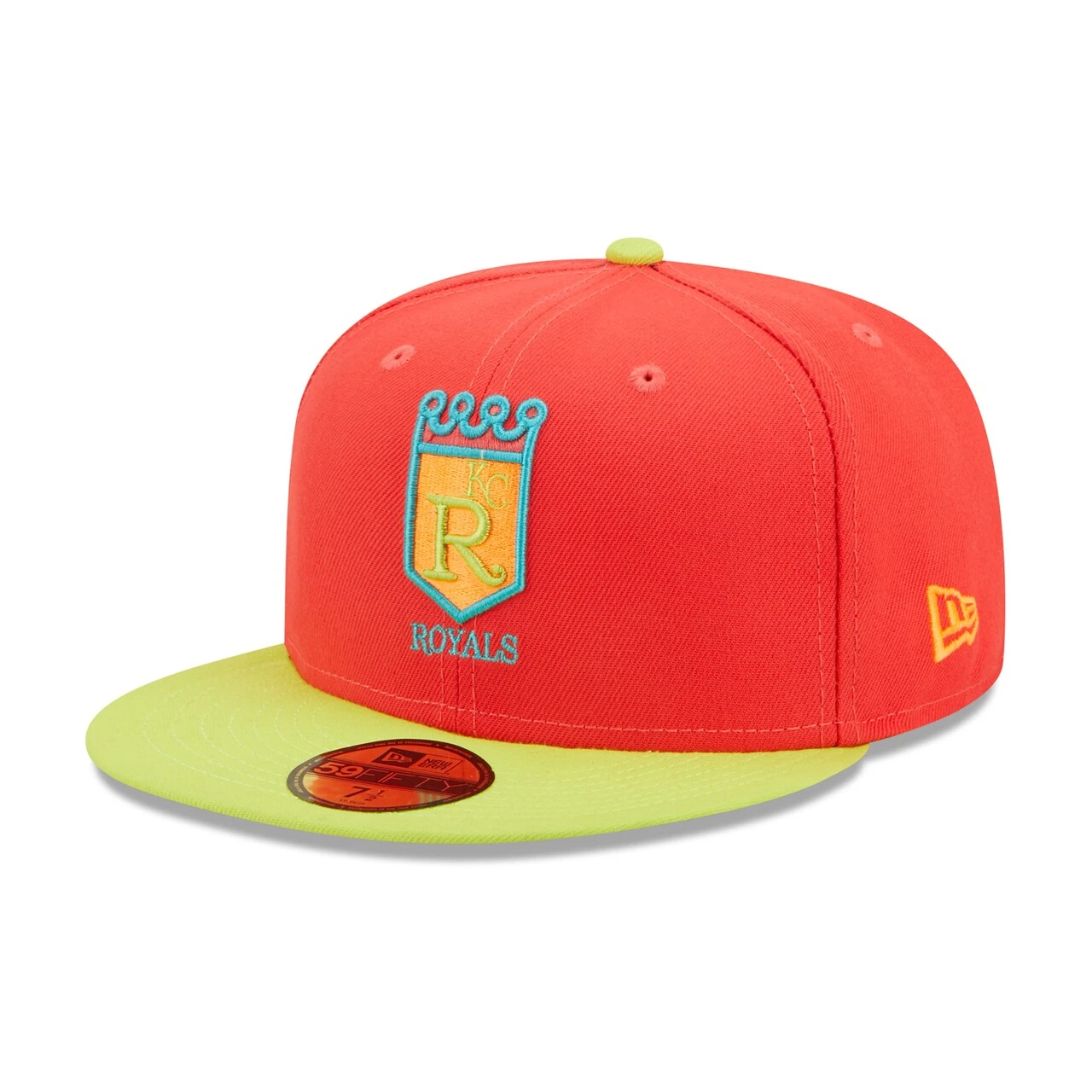 Men's Kansas City Royals New Era Red/Neon Green 25th Anniversary Lava Highlighter Combo 59FIFTY Fitted Hat 5 Men's Kansas City Royals New Era Red/Neon Green 25th Anniversary Lava Highlighter Combo 59FIFTY Fitted Hat - Image 3