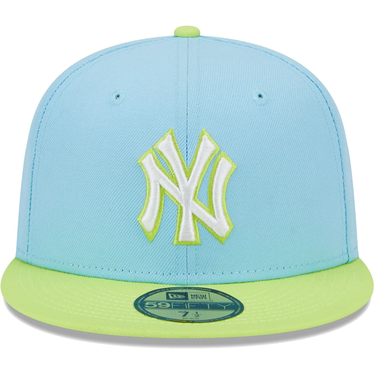Men's New York Yankees New Era Light Blue/Neon Green Spring Color Two-Tone 59FIFTY Fitted Hat 4 Men's New York Yankees New Era Light Blue/Neon Green Spring Color Two-Tone 59FIFTY Fitted Hat - Image 2
