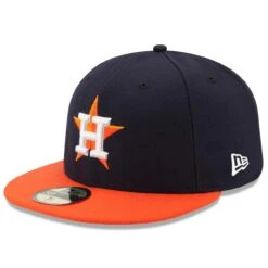 Men's Houston Astros New Era Navy/Orange Road Authentic Collection On Field 59FIFTY Performance Fitted Hat