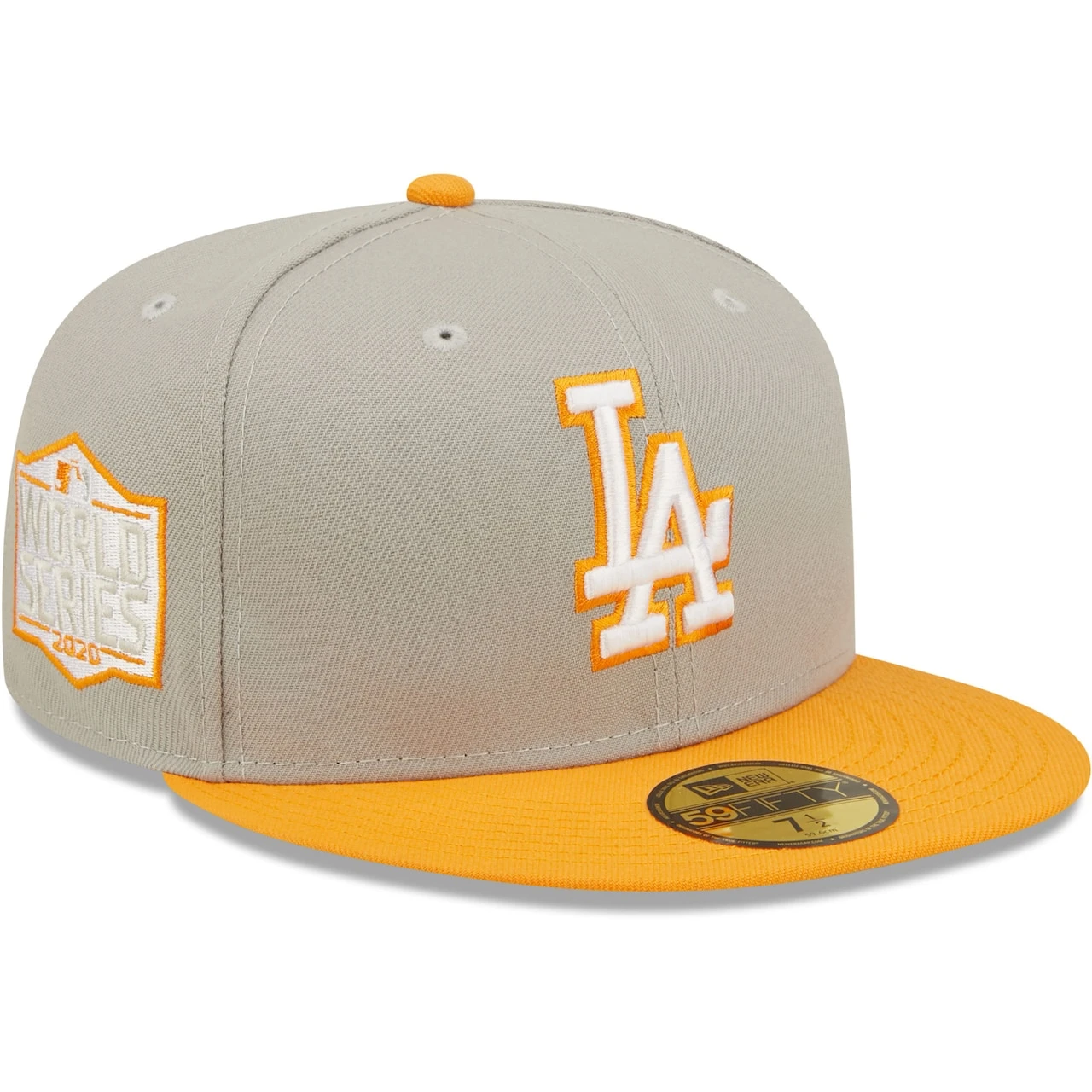 Men's Los Angeles Dodgers New Era Gray/Orange 2020 World Series Cooperstown Collection Undervisor 59FIFTY Fitted Hat 3 Men's Los Angeles Dodgers New Era Gray/Orange 2020 World Series Cooperstown Collection Undervisor 59FIFTY Fitted Hat