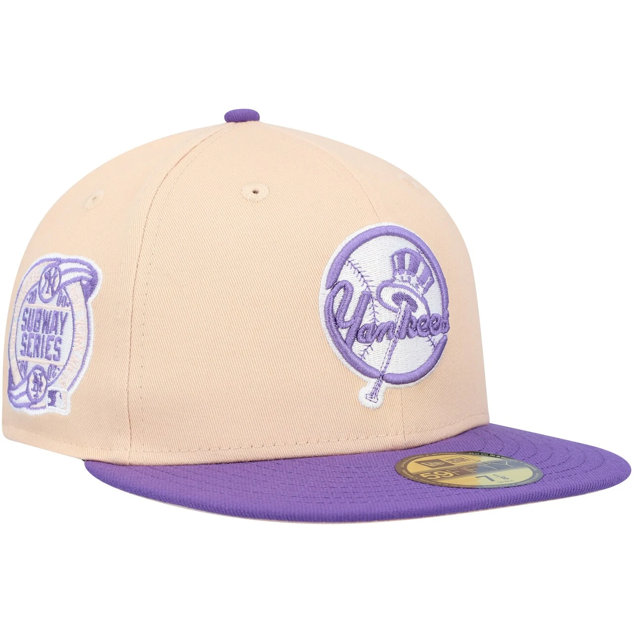 Men's New York Yankees New Era Peach/Purple Subway Series Side Patch 59FIFTY Fitted Hat 3 Men's New York Yankees New Era Peach/Purple Subway Series Side Patch 59FIFTY Fitted Hat