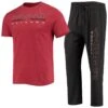 Men's Arizona Diamondbacks Concepts Sport Black/Red Meter T-Shirt And Pants Sleep Set