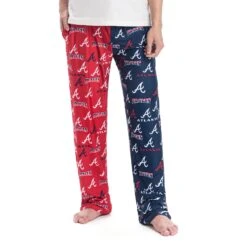 Men's Atlanta Braves Concepts Sport Navy/Red Breakthrough AOP Knit Split Pants