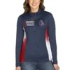 Women's Baltimore Orioles Antigua Navy/Red Liberty Quarter-Zip Pullover Jacket