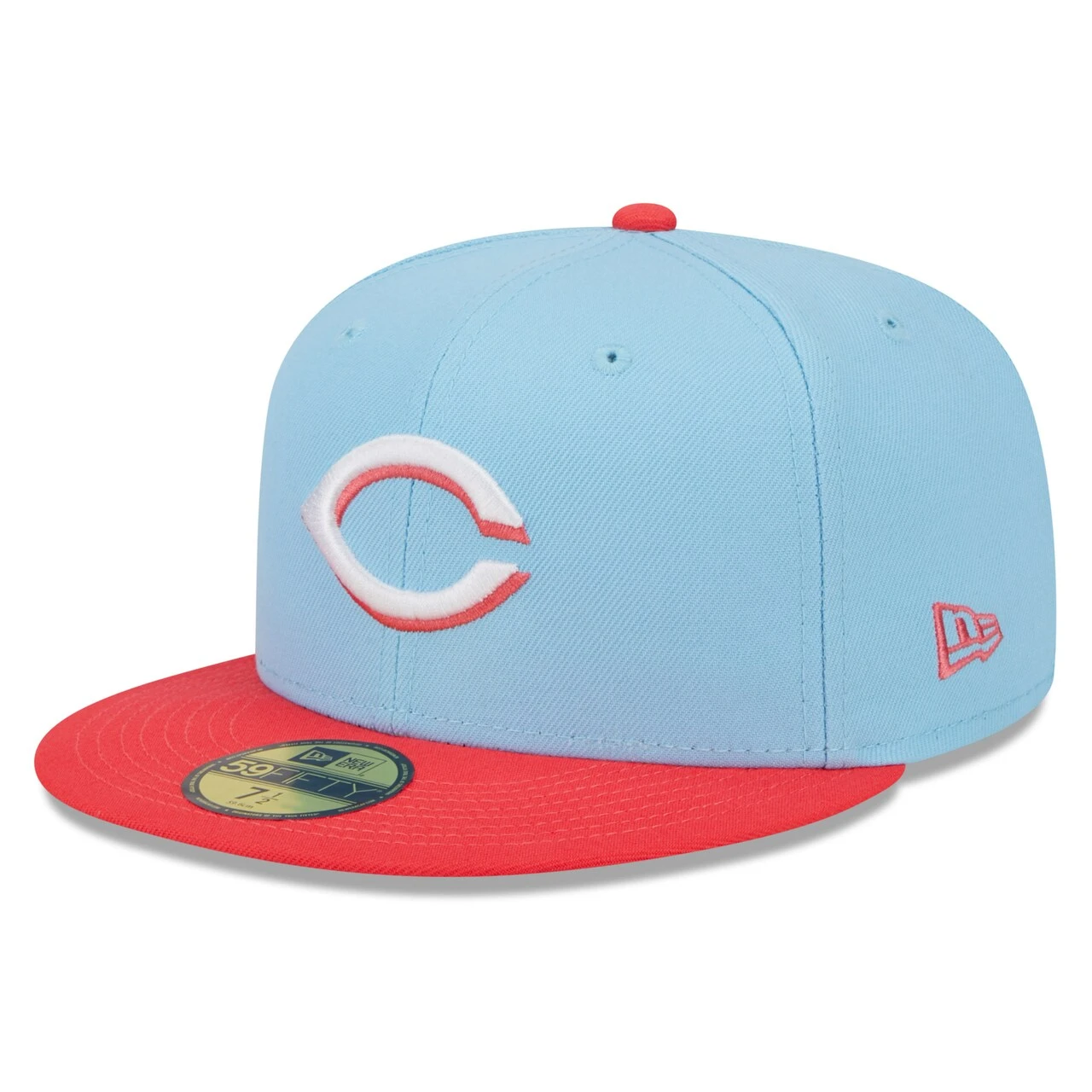 Men's Cincinnati Reds New Era Light Blue/Red Spring Color Two-Tone 59FIFTY Fitted Hat 3 Men's Cincinnati Reds New Era Light Blue/Red Spring Color Two-Tone 59FIFTY Fitted Hat
