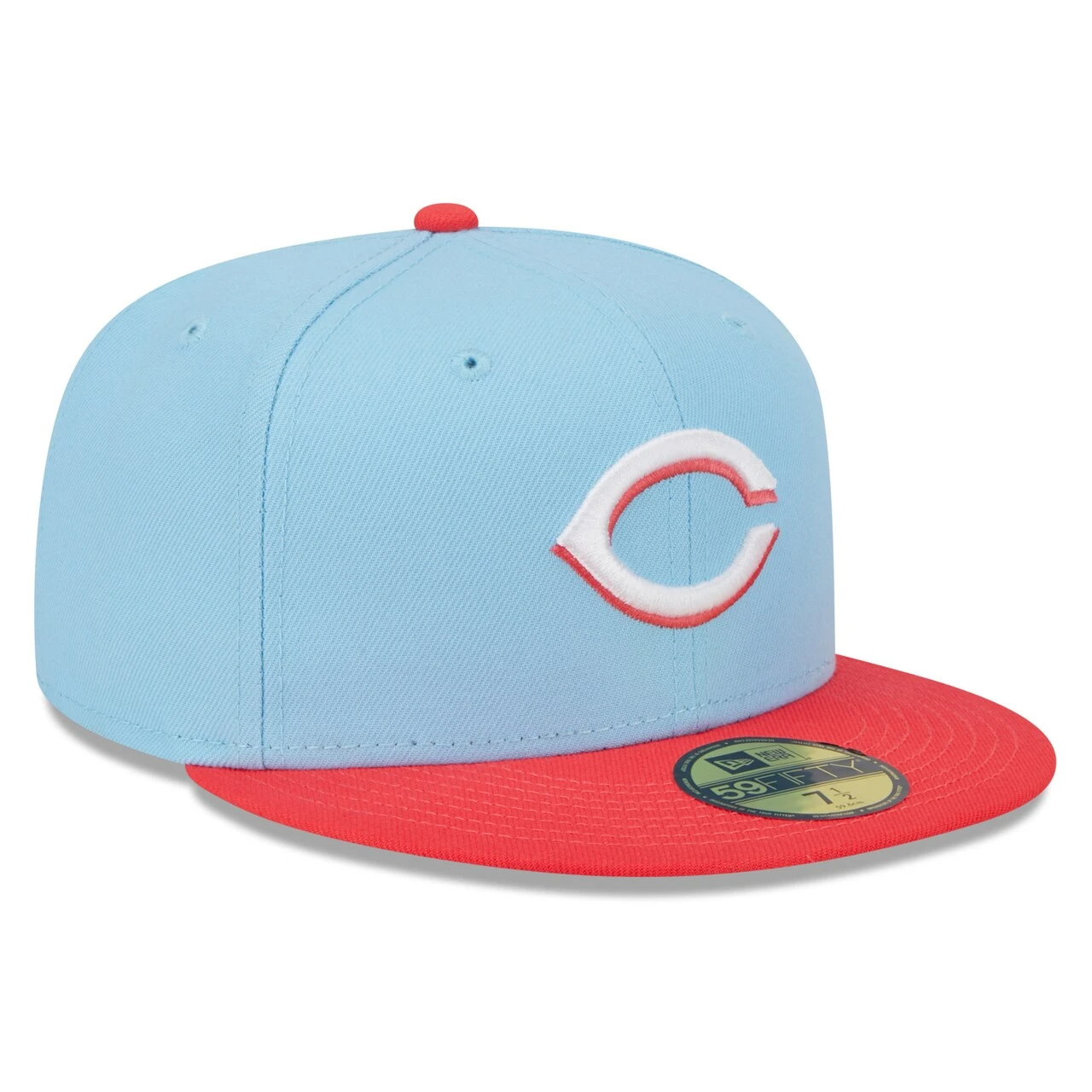 Men's Cincinnati Reds New Era Light Blue/Red Spring Color Two-Tone 59FIFTY Fitted Hat 5 Men's Cincinnati Reds New Era Light Blue/Red Spring Color Two-Tone 59FIFTY Fitted Hat - Image 3