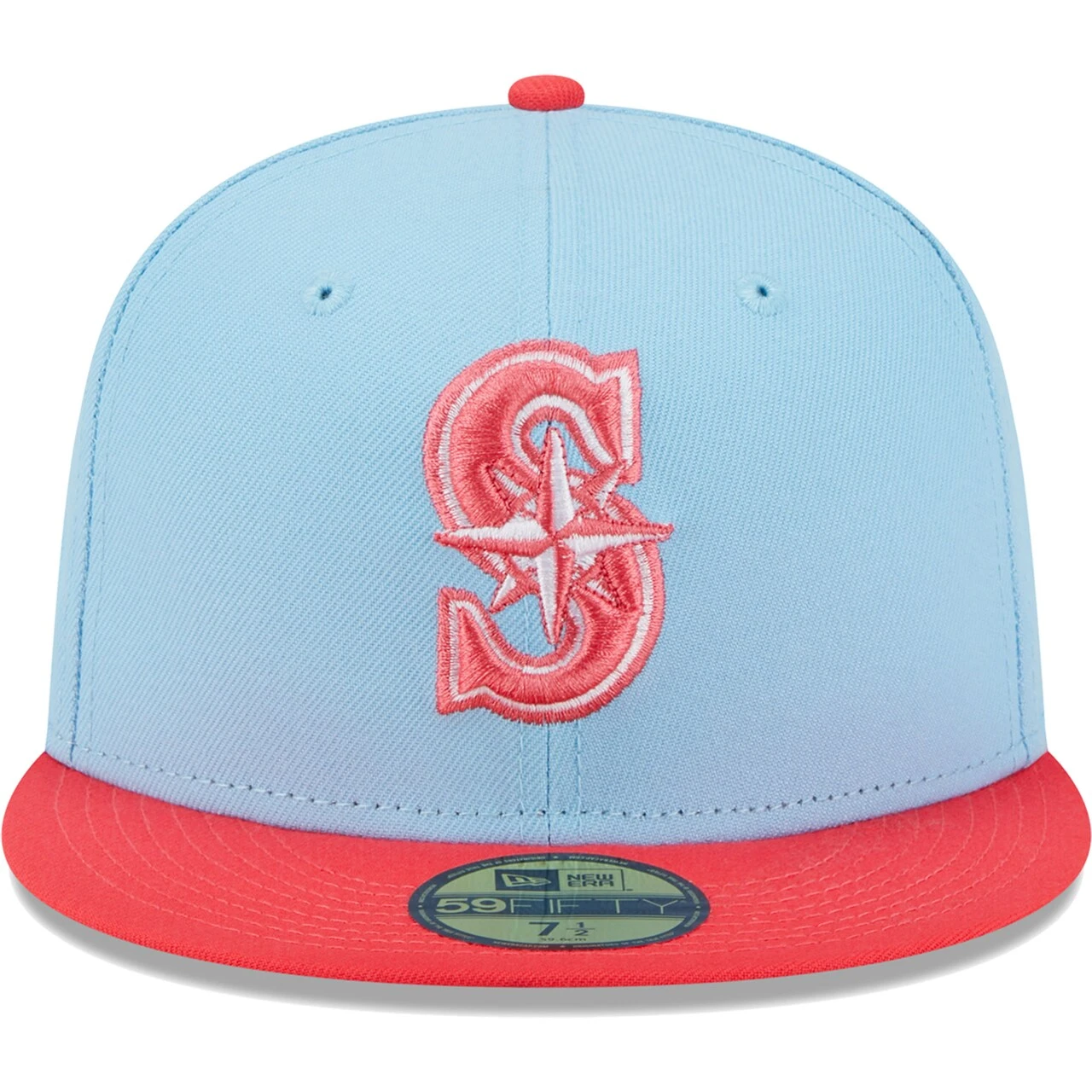 Men's Seattle Mariners New Era Light Blue/Red Spring Color Two-Tone 59FIFTY Fitted Hat 4 Men's Seattle Mariners New Era Light Blue/Red Spring Color Two-Tone 59FIFTY Fitted Hat - Image 2