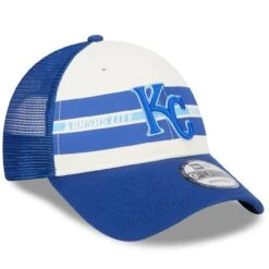 Men's Kansas City Royals New Era White/Royal Team Stripe Trucker 9FORTY Snapback Hat -Baseball Peripherals Store royal kansas city royals team stripe trucker 9forty snapback hat ss5 p 5002649pv 3u 5xmmtltotvt4qcqsmpnsv 7wehwz8apyuqk0jpalrj