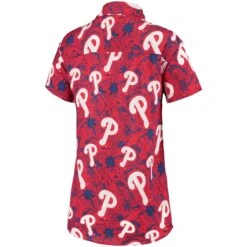 FOCO Women's Philadelphia Phillies Red/Royal Tonal Print Button-Up Shirt -Baseball Peripherals Store royal philadelphia phillies tonal print button up shirt pi3709000 altimages ff 3709669 0d75e05797c1e4b46b87alt3 full