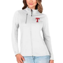 Women's Texas Rangers Antigua White/Silver Generation Full-Zip Jacket
