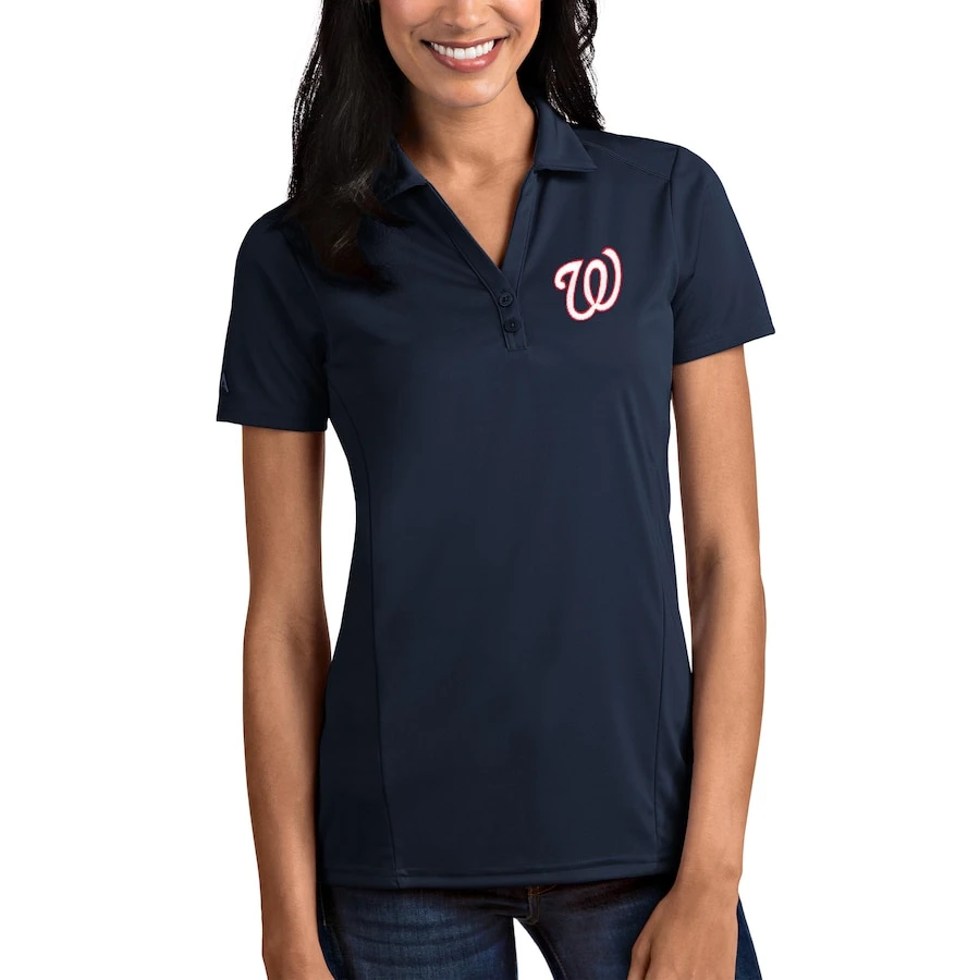 Washington Nationals Antigua Women's Tribute Polo - Navy 3 Washington Nationals Antigua Women's Tribute Polo - Navy