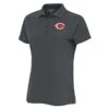Women's Cincinnati Reds Antigua Charcoal Logo Legacy Pique Polo