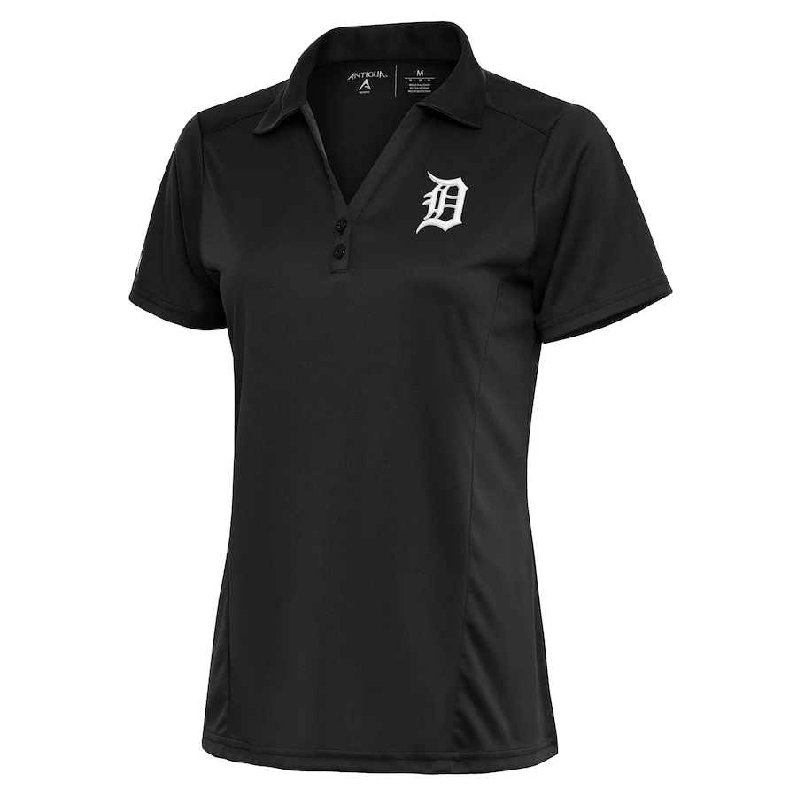 Women's Detroit Tigers Antigua Charcoal Team Logo Tribute Polo 3 Women's Detroit Tigers Antigua Charcoal Team Logo Tribute Polo