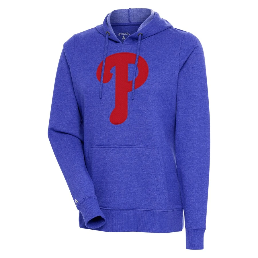 Women's Philadelphia Phillies Antigua Heather Royal Action Pullover Hoodie 3 Women's Philadelphia Phillies Antigua Heather Royal Action Pullover Hoodie