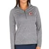 Women's Cincinnati Reds Antigua Heathered Gray Pace Half-Zip Pullover Jacket