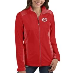 Women's Cincinnati Reds Antigua Red Revolve Full-Zip Jacket