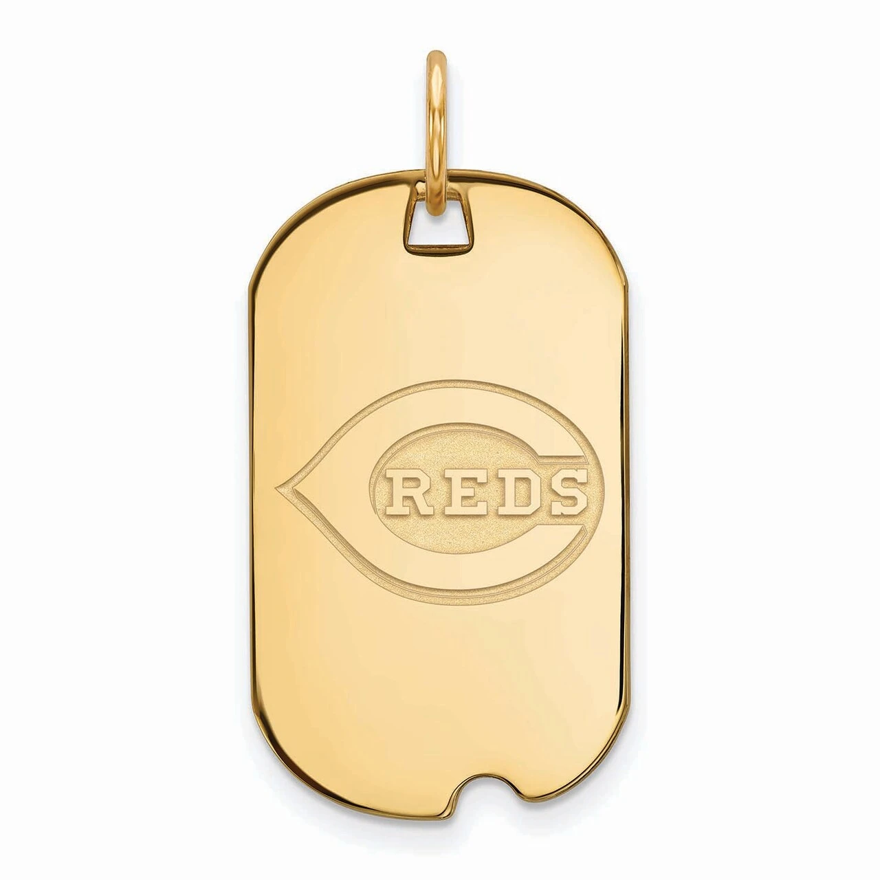 Women's Cincinnati Reds Gold-Plated Small Dog Tag Necklace 3 Women's Cincinnati Reds Gold-Plated Small Dog Tag Necklace