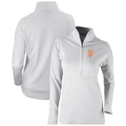 Women's San Francisco Giants Columbia Gray Go For It Half-Zip Pullover Top