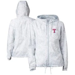 Women's Texas Rangers Columbia Gray Flash Forward Full-Zip Windbreaker Jacket