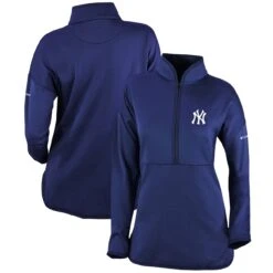 Women's New York Yankees Columbia Navy Go For It Half-Zip Pullover Top
