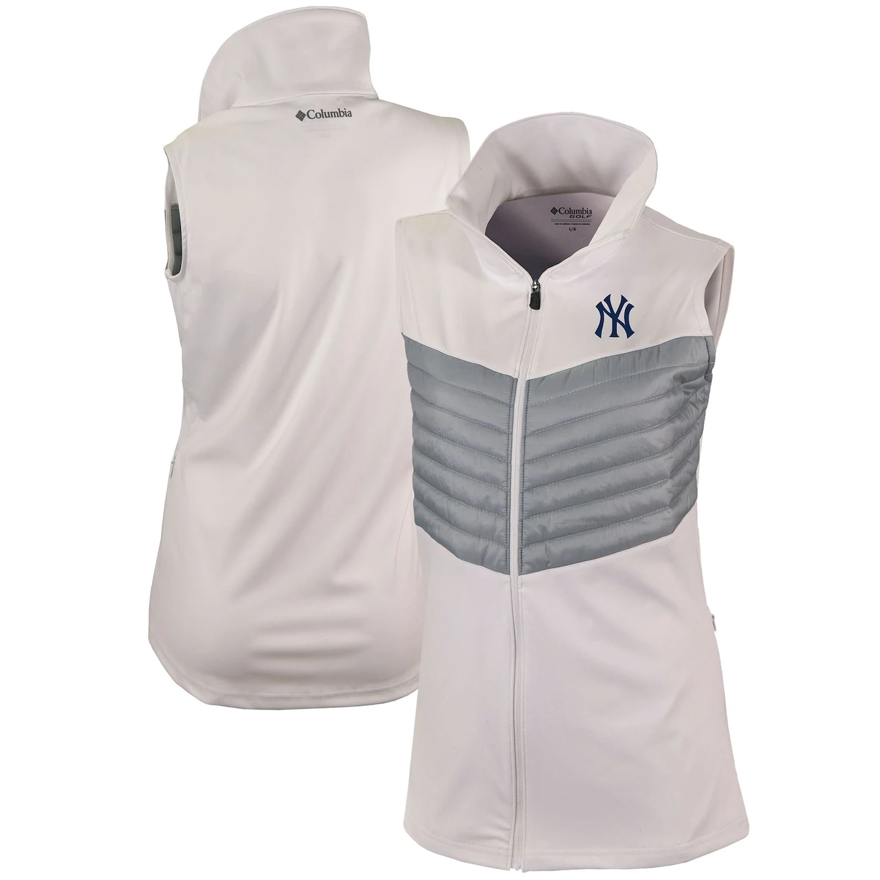 Women's New York Yankees Columbia White Omni-Wick In The Element Full-Zip Vest 3 Women's New York Yankees Columbia White Omni-Wick In The Element Full-Zip Vest