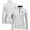 Women's New York Yankees Columbia White Omni-Wick Shotgun Quarter-Zip Pullover Top