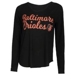Women's Baltimore Orioles Concepts Sport Black Composure Long Sleeve Top