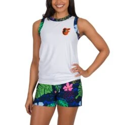 Women's Baltimore Orioles Concepts Sport White Roamer Knit Tank Top & Shorts Set