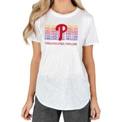 Women's Philadelphia Phillies Concepts Sport White Gable Knit T-Shirt