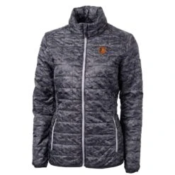 Women's Baltimore Orioles Cutter & Buck Black Rainier PrimaLoft Printed Full-Zip Puffer Jacket