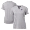Women's Texas Rangers Cutter & Buck Heather Gray DryTec Forge Stretch V-Neck Blade Top -Baseball Peripherals Store womens cutter and buck heather gray texas rangers drytec forge stretch v neck blade top pi5039000 altimages ff 5039085 1bd1601cb77356be69c8alt1 full