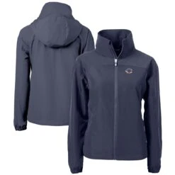 Women's Cincinnati Reds Cutter & Buck Navy Charter Eco Recycled Full-Zip Jacket
