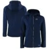 Women's Cincinnati Reds Cutter & Buck Navy Evoke Eco Softshell Recycled Full-Zip Jacket