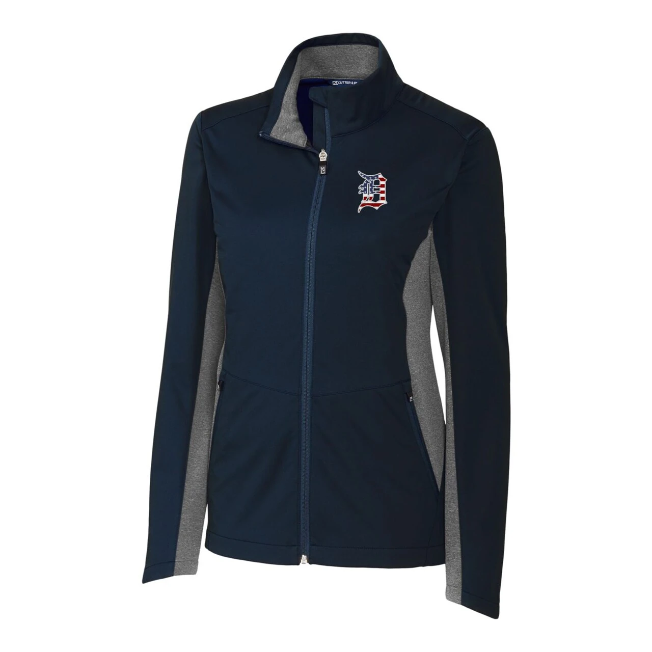 Women's Detroit Tigers Cutter & Buck Navy Americana Logo Navigate Softshell Full-Zip Jacket 4 Women's Detroit Tigers Cutter & Buck Navy Americana Logo Navigate Softshell Full-Zip Jacket - Image 2